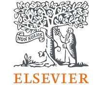 Logotyp wydawnictwa Elsevier. Grafika przedstawia sędziwego mężczyznę stojącego pod rozłożystym drzewem, wokół którego owija się winorośl. Na wstędze zaplecionej wokół pnia widnieje łacińska maksyma „Non Solus”. Poniżej znajduje się nazwa wydawnictwa zapisana drukowanymi literami w kolorze pomarańczowym.
